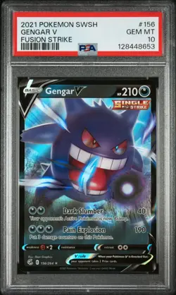 Gengar V #156/264 Fusion Strike 2021 Pokemon PSA 10 GEM MINT - Image 1