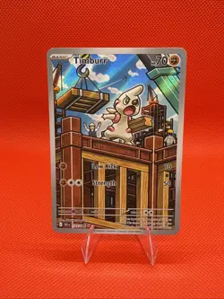 Pokemon TCG ENGLISH - Timburr - 125/086 - Illustration Rare - SV: Black Bolt - Image 1
