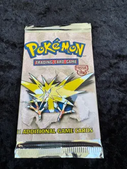 Pokemon Fossil Zapdos Booster Pack WOTC 1999 Vintage Factory-Sealed - Image 1