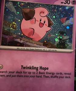 Pokemon TCG Cleffa SVP 095 Cosmos Holo Promo w Fart Swirl NM/M - Image 3