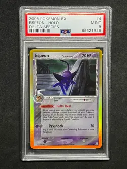 2005 Pokemon EX Delta Species Espeon Holo #4 PSA 9 - Rare Vintage Eeveelution - Image 1