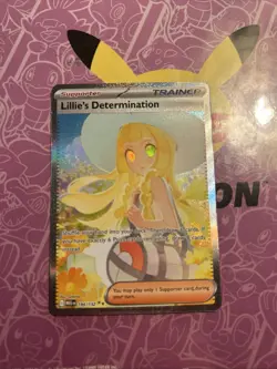 Lillie's Determination Secret Rare 184/132 Pokemon TCG Near Mint NM *Pack Fresh* - Image 1