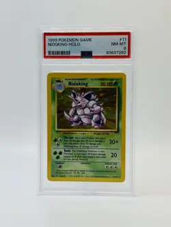 1999 Pokemon Base Set UNLIMITED #11 NIDOKING-HOLO PSA 8 - Image 1