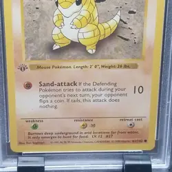 PSA 7 - Pokemon SANDSHREW 62/102 - 1st EDITION Shadowless Grey Stamp - BASE SET - Image 3