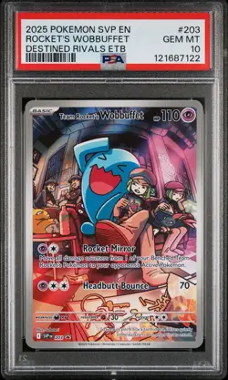 2025 Pokemon DRI EN Rocket’s Wobbuffet Black Star Promo PSA 10 Gem Mint - Image 1