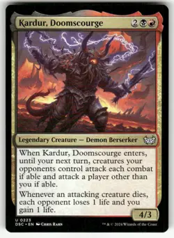 KARDUR, DOOMSCOURGE #223 (UNCOMMON) MTG COMMANDER: DUSKMOURN: HOUSE OF HORROR - Image 1