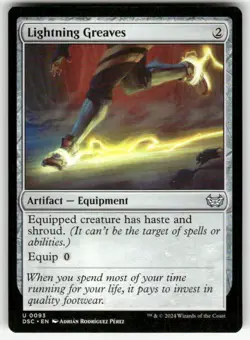 LIGHTNING GREAVES #93 (UNCOMMON) MTG COMMANDER: DUSKMOURN: HOUSE OF HORROR - Image 1