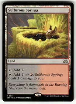 SULFUROUS SPRINGS #301 (RARE) MTG COMMANDER: DUSKMOURN: HOUSE OF HORROR - Image 1