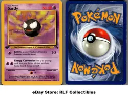 1999 Pokemon, Fossil, #33/62 Gastly, 1st Edition, Uncommon - Image 1