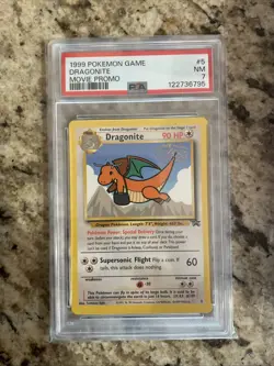 PSA 7 Dragonite #5 Black Star Promo WOTC Pokemon TCG WB the First Movie 1999 - Image 1