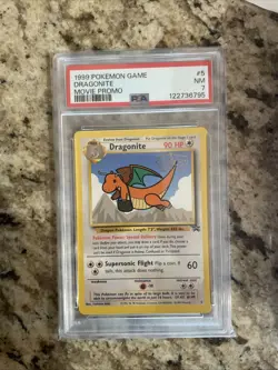 PSA 7 Dragonite #5 Black Star Promo WOTC Pokemon TCG WB the First Movie 1999 - Image 2