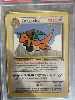 PSA 7 Dragonite #5 Black Star Promo WOTC Pokemon TCG WB the First Movie 1999 - Image 3