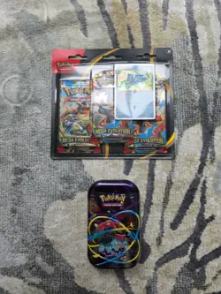 Pokemon TCG Mega Evolution Goldduck 3 Pack Blister sealed + Tin - Image 1