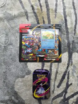 Pokemon TCG Mega Evolution Psyduck 3 Pack Blister sealed + Tin - Image 1