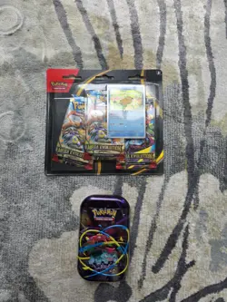 Pokemon TCG Mega Evolution Psyduck 3 Pack Blister sealed + Tin - Image 1