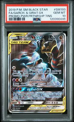 2019 POKEMON SM Tag Team PROMO #SM193 FULL ART GARCHOMP & GIRATINA GX PSA 10 - Image 1