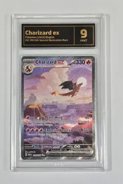 Pokemon Slab: Charizard ex - 199/165 - MEW - Graded TCG Near Mint 8 - Image 1