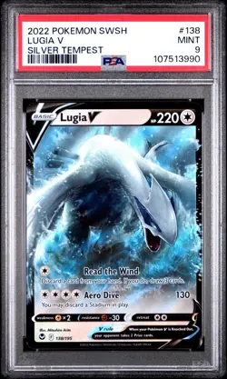 PSA 9 MINT Lugia V 138/195 Ultra Rare Pokemon SWSH Silver Tempest 2022 - Image 1