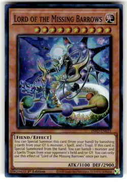 Yugioh Lord of the Missing Barrows Super Rare INFO-EN023 1st Ed Near Mint - Image 1