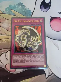 Yugioh ultra rare red-eyes fang with chain LEDU-EN004 - Image 1