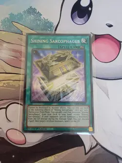 Yugioh secret rare shining sarcophagus LEDE-EN051 - Image 1