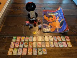Pokemon Collectible Lunchable cards, pokeball gold plated, figurine, magazine - Image 1