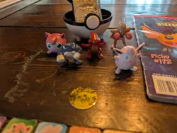 Pokemon Collectible Lunchable cards, pokeball gold plated, figurine, magazine - Image 5