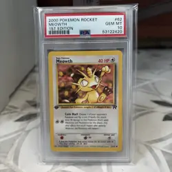 PSA 10 Meowth 62 1st Edition 2000 Team Rocket Pokemon Card Graded MINT - Image 1