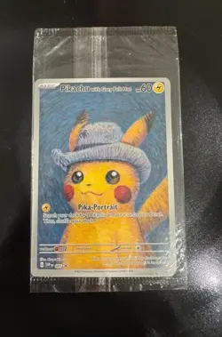 SEALED Pikachu With Grey Felt Hat SVP085 Van Gogh Museum PROMO Pokemon Card - Image 1