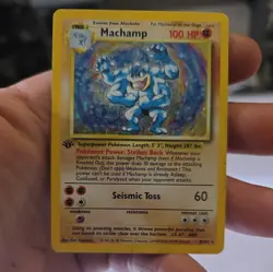 machamp 8/102 base set Holo rare 1st edition Pokemon card - Image 1