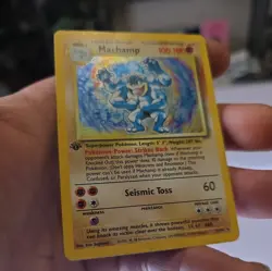 machamp 8/102 base set Holo rare 1st edition Pokemon card - Image 2