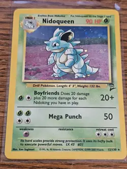 Nidoqueen Pokemon Card 12/130 Base Set 2 Holo Rare Unlimited Vintage - Image 1