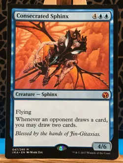 MTG - Consecrated Sphinx. Iconic Masters. Blue Mythic Creature - Sphinx. - Image 1
