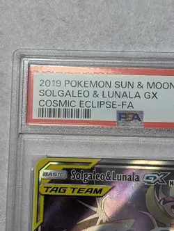 Solgaleo & Lunala GX 216/236 PSA 9- Tag Team-Pokemon 2019 Cosmic Eclipse - Image 2