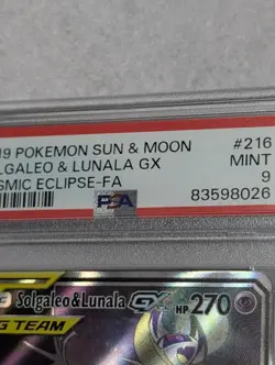 Solgaleo & Lunala GX 216/236 PSA 9- Tag Team-Pokemon 2019 Cosmic Eclipse - Image 3
