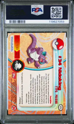 1999 TOPPS POKEMON TV #34 NIDOKING PSA 10 - Image 2