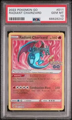 2022 POKEMON GO #011 RADIANT CHARIZARD PSA 10 - Image 1