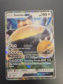 Pokemon Snorlax GX #SM05 Sm Holo Black Star Promo Full Art TCG LP- - Image 3