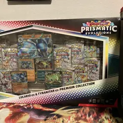 PRISMATIC EVOLUTIONS Lucario EX and Tyranitar EX Premium Collection Free Shiping - Image 3
