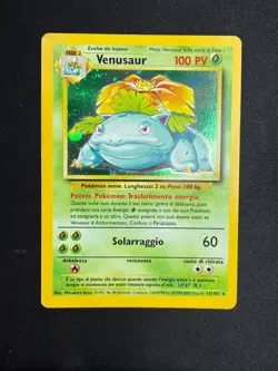 Pokemon Venusaur 15/102 Set Base Rara Holo Unlimited Wizards ITA Carte Vintage - Image 1