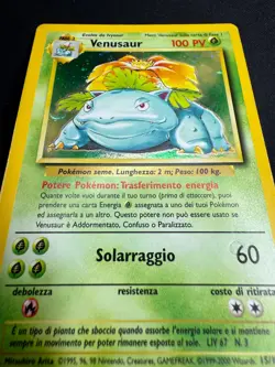 Pokemon Venusaur 15/102 Set Base Rara Holo Unlimited Wizards ITA Carte Vintage - Image 4