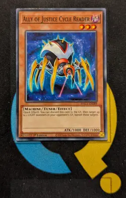 HAC1-EN089 Ally of Justice Cycle Reader Common 1st Edition YuGiOh - Image 1