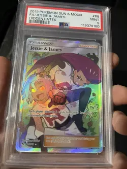 Pokemon Jessie & James Trainer Full Art PSA9 Ultra Rare Card 68/68 Hidden Fates - Image 1