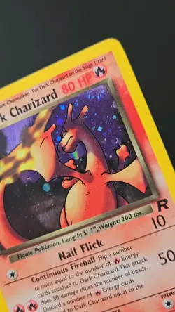 (SWIRL!) Dark Charizard - 4/82 Holo Rare - Team Rocket Pokemon TCG Card NM+ - Image 2