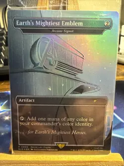MTG Earth's Mightiest Emblem - Arcane Signet (Rainbow Foil) NM Secret Lair - Image 1