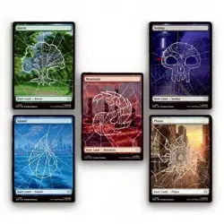 MTG (5) Full Art Basic Land Set - Spider Web Lands - Spider-Man (SPM) -w78 - Image 1