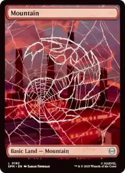 MTG (5) Full Art Basic Land Set - Spider Web Lands - Spider-Man (SPM) -w78 - Image 5