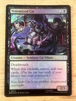 Venomized Cat #72 (Foil) (NM) Spider-Man SPM Magic MTG - Image 1