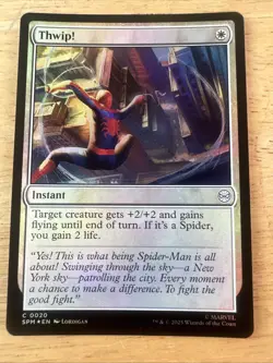 MTG Magic the Gathering Thwip! (20/308) Marvel's Spider-Man NM FOIL - Image 1
