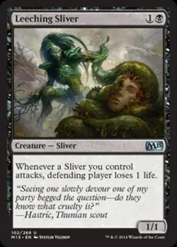 Leeching Sliver - Medium Play MTG Magic 2015 Core Set - Image 1